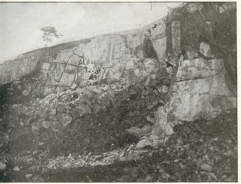 Photograph, showing "a loose stone block"  from Kafka's 1914 report on accident prevention in quarries