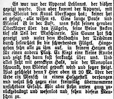 Excerpt from Kafka's  "Die Aeroplane in Brescia"