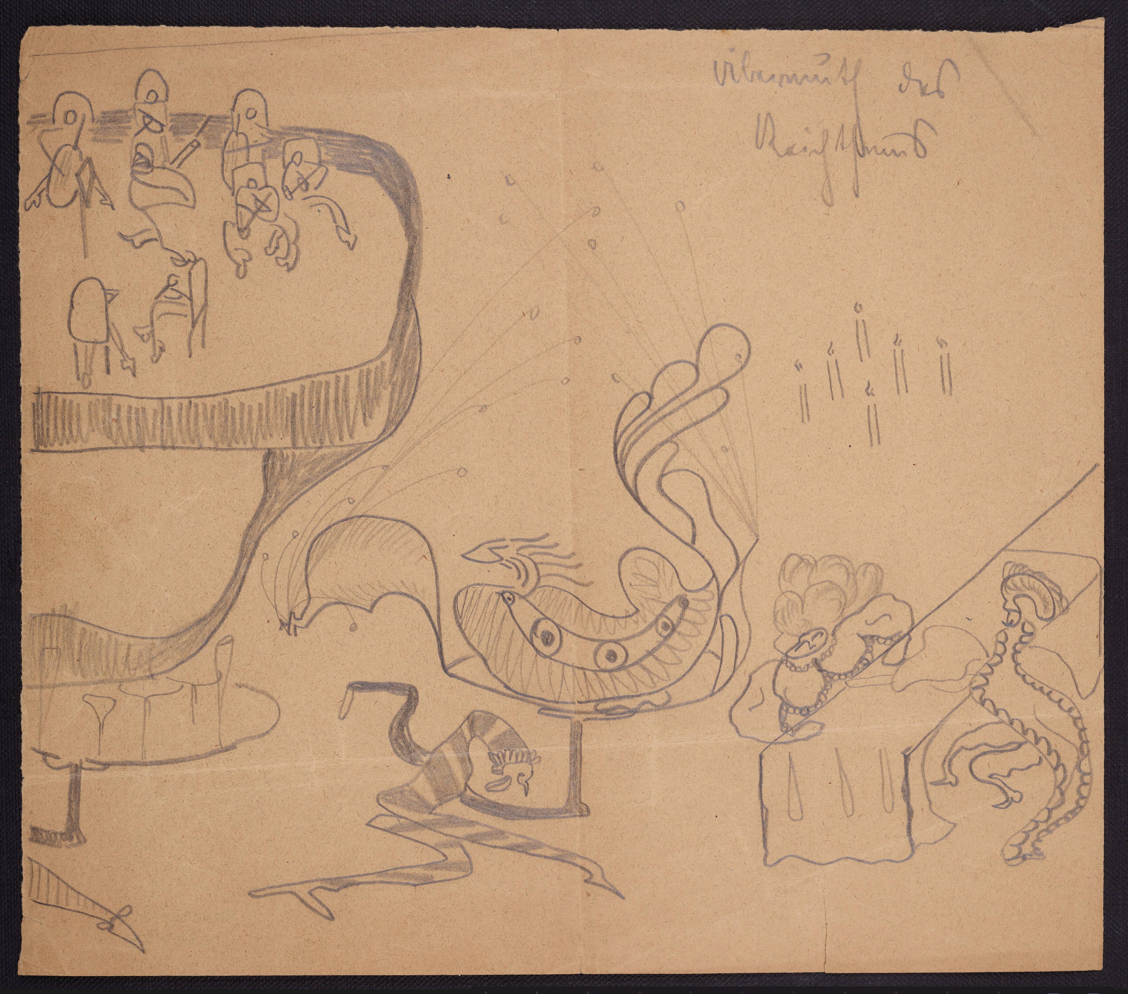 Circa 1905 pencil drawing by Kafka from the National Library of Israel