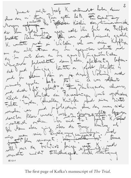 First page of Kafka's original manuscript of The Trial